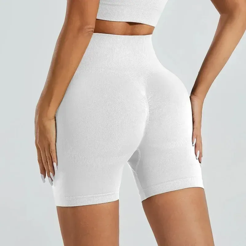Short de yoga taille haute pour femme, legging de course et de fitness uni et élastique, idéal pour l'été 4