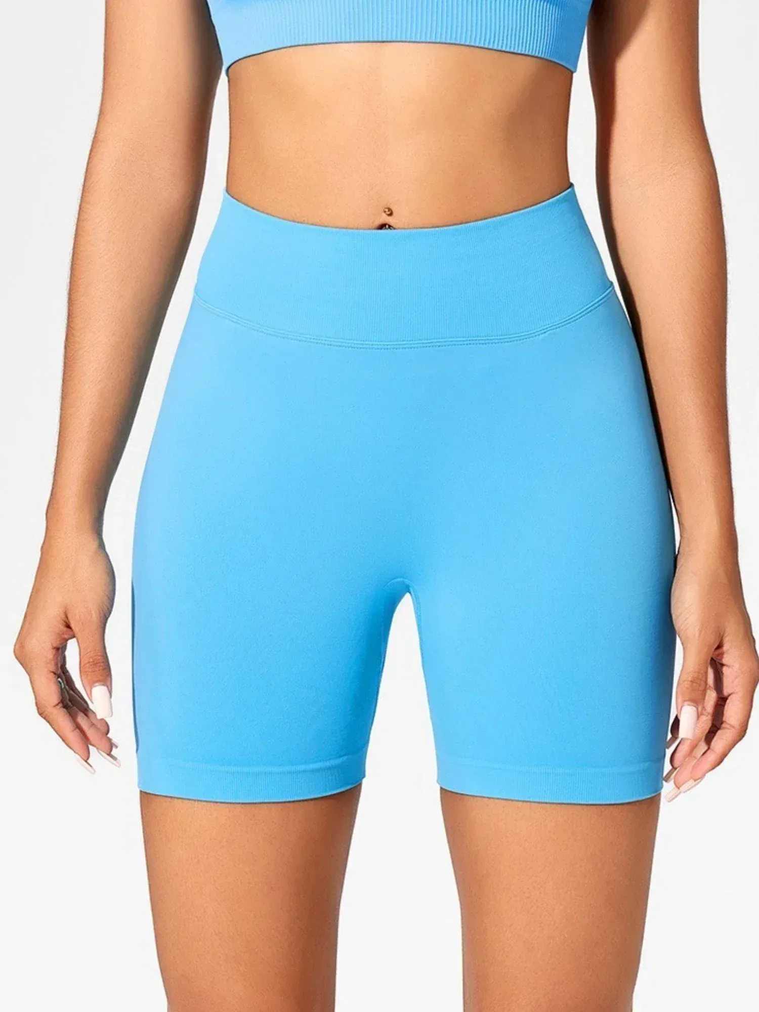 Short de yoga taille haute, vue de dos