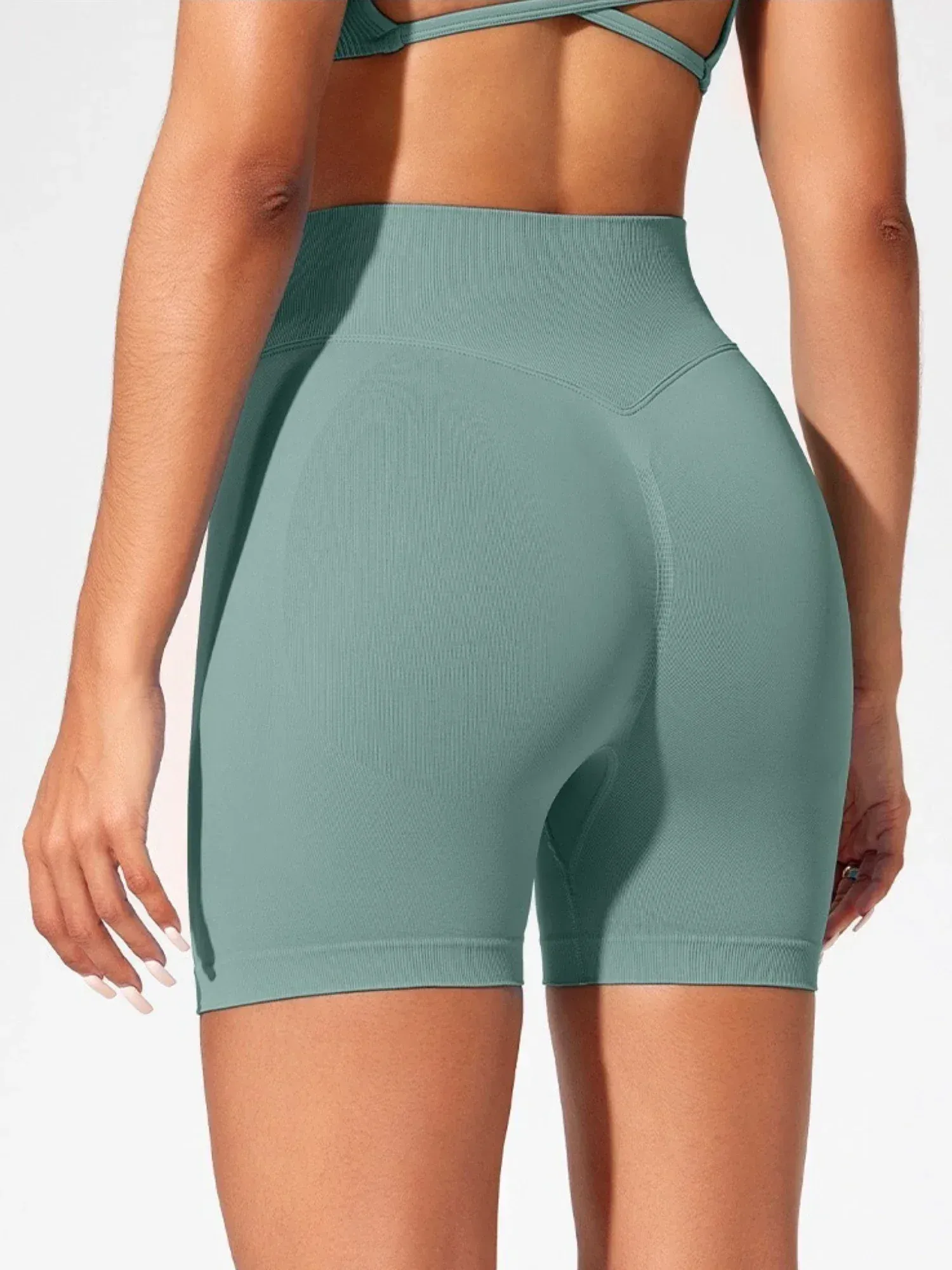 Short de yoga taille haute, détail du tissu