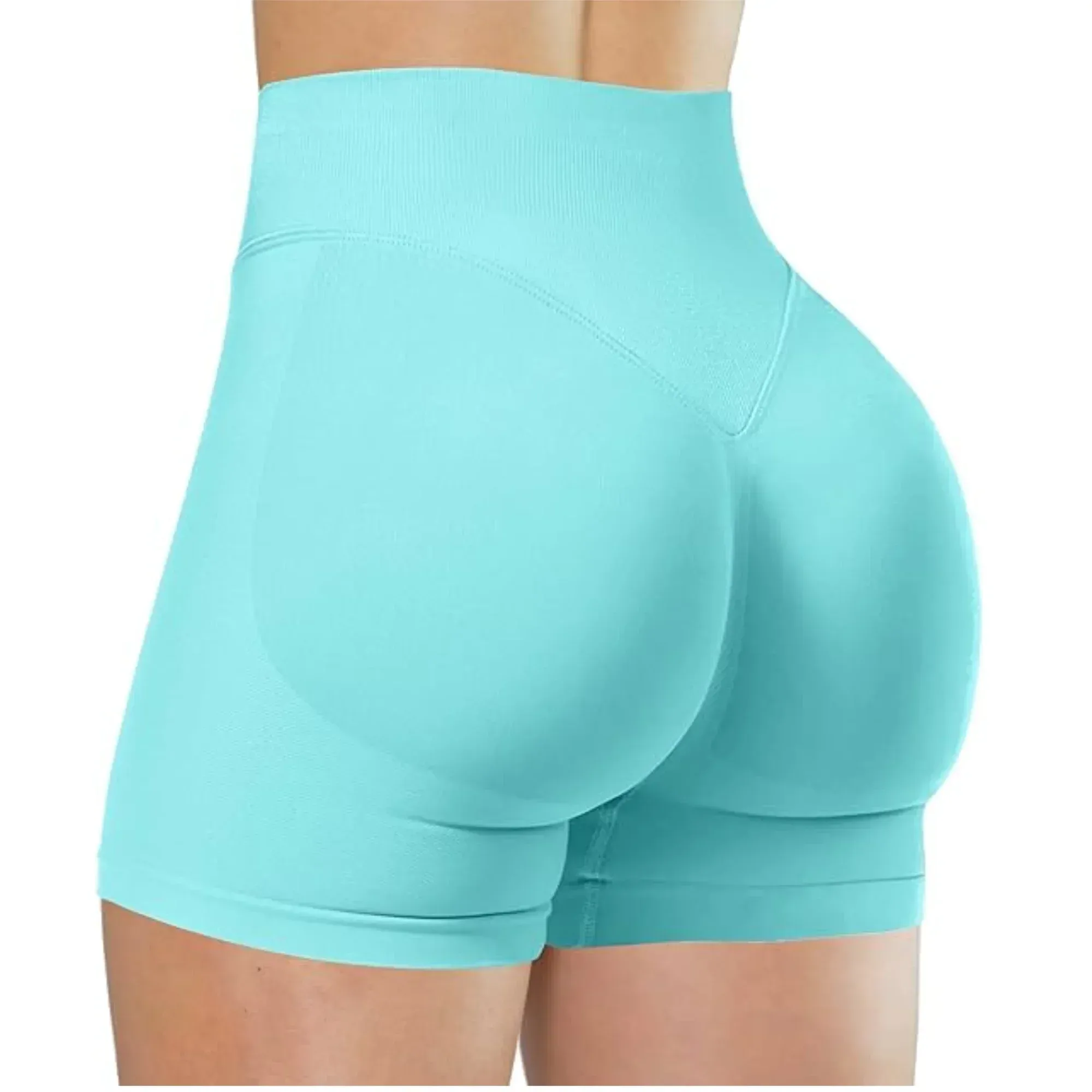 Short de yoga taille haute pour femme, legging de course et de fitness uni et élastique, idéal pour l'été 12