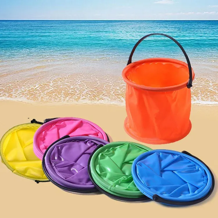 Seau pliant pour plage et jeux d'extérieur, lot de 2 ou 4 pièces 4
