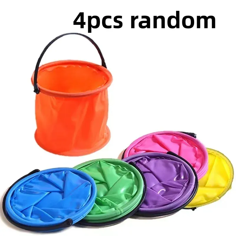 Seau pliant pour plage et jeux d'extérieur, lot de 2 ou 4 pièces 8