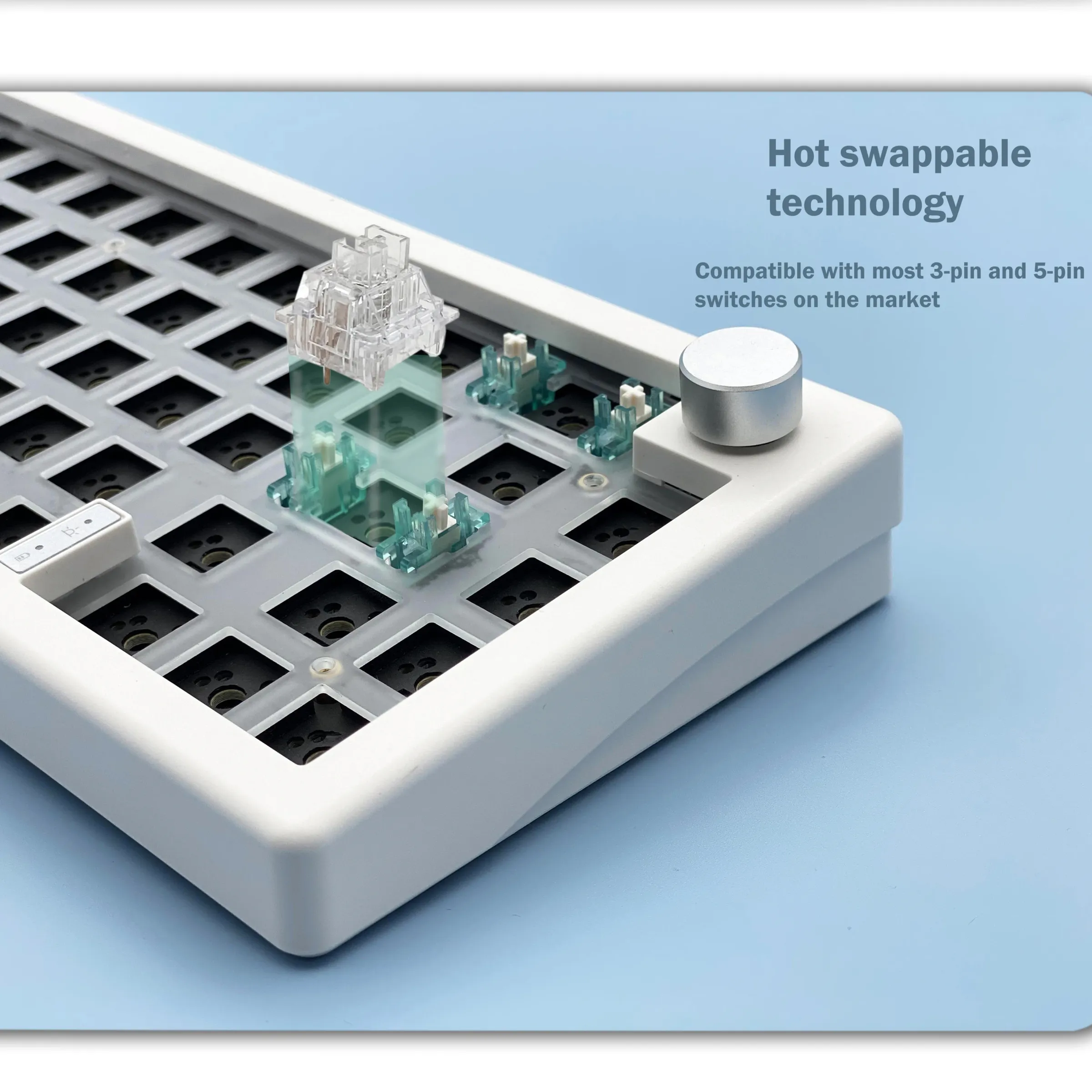 Clavier mécanique personnalisable GMK67 65 %, sans fil Bluetooth 2.4 GHz, à joints en mousse, switches échangeables à chaud, rétroéclairage RVB 3