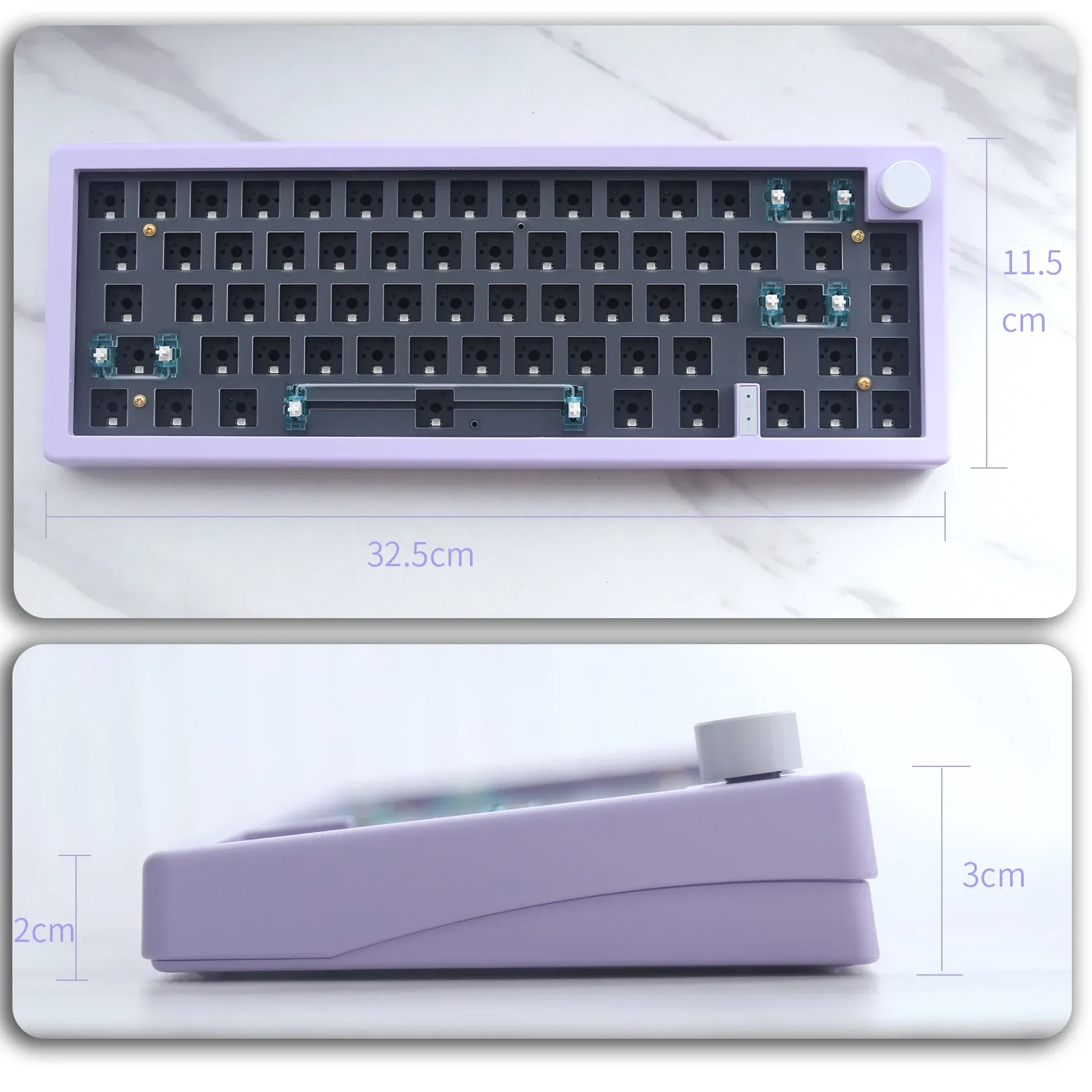 Clavier mécanique personnalisable GMK67 65 %, sans fil Bluetooth 2.4 GHz, à joints en mousse, switches échangeables à chaud, rétroéclairage RVB 6