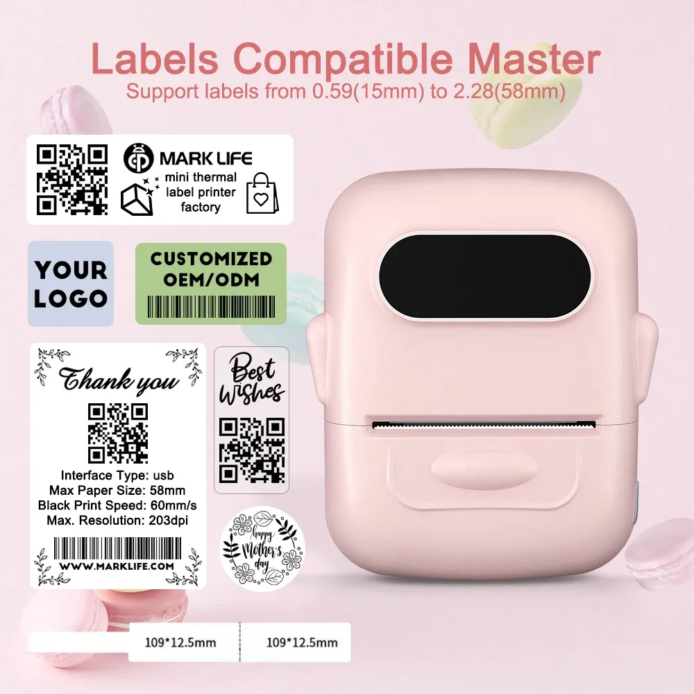 Imprimante d'étiquettes thermique portable Marklife P50 sans fil Bluetooth 3