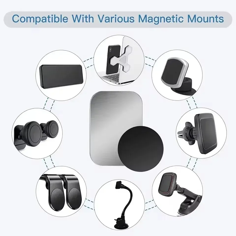 Plaque métallique magnétique pour support de téléphone de voiture, lot de 5 ou 10 pièces 2