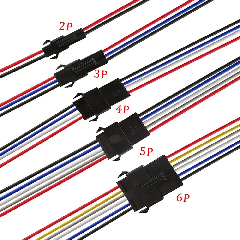 Connecteur JST SM mâle-femelle pour bandes LED, vue détaillée