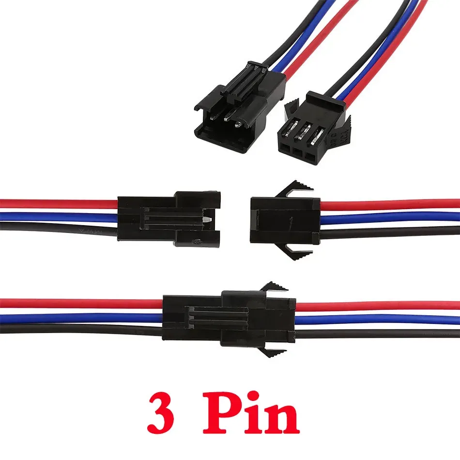 Câble connecteur LED SM JST, 5 paires / 10 pièces, 2/3/4/5/6 broches, fiche mâle et femelle, connecteur de fil pour bande LED RGB et RGBW 9