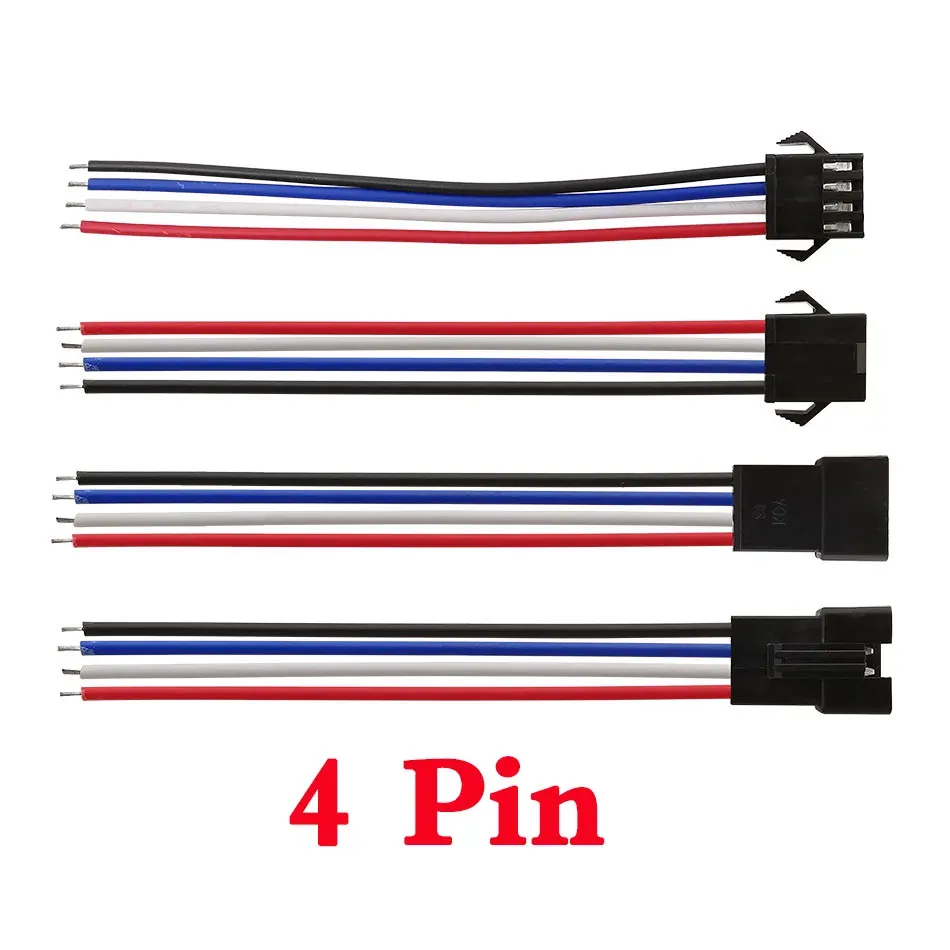 Câble connecteur LED SM JST, 5 paires / 10 pièces, 2/3/4/5/6 broches, fiche mâle et femelle, connecteur de fil pour bande LED RGB et RGBW 7