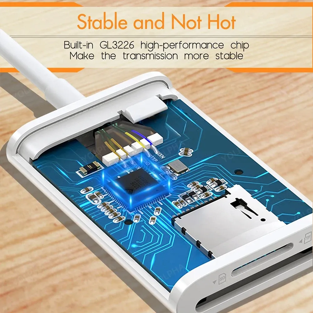 Adaptateur lecteur de cartes mémoire USB Type-C pour cartes SD et TF, compatible Samsung, Huawei, Xiaomi, MacBook et smartphones 3