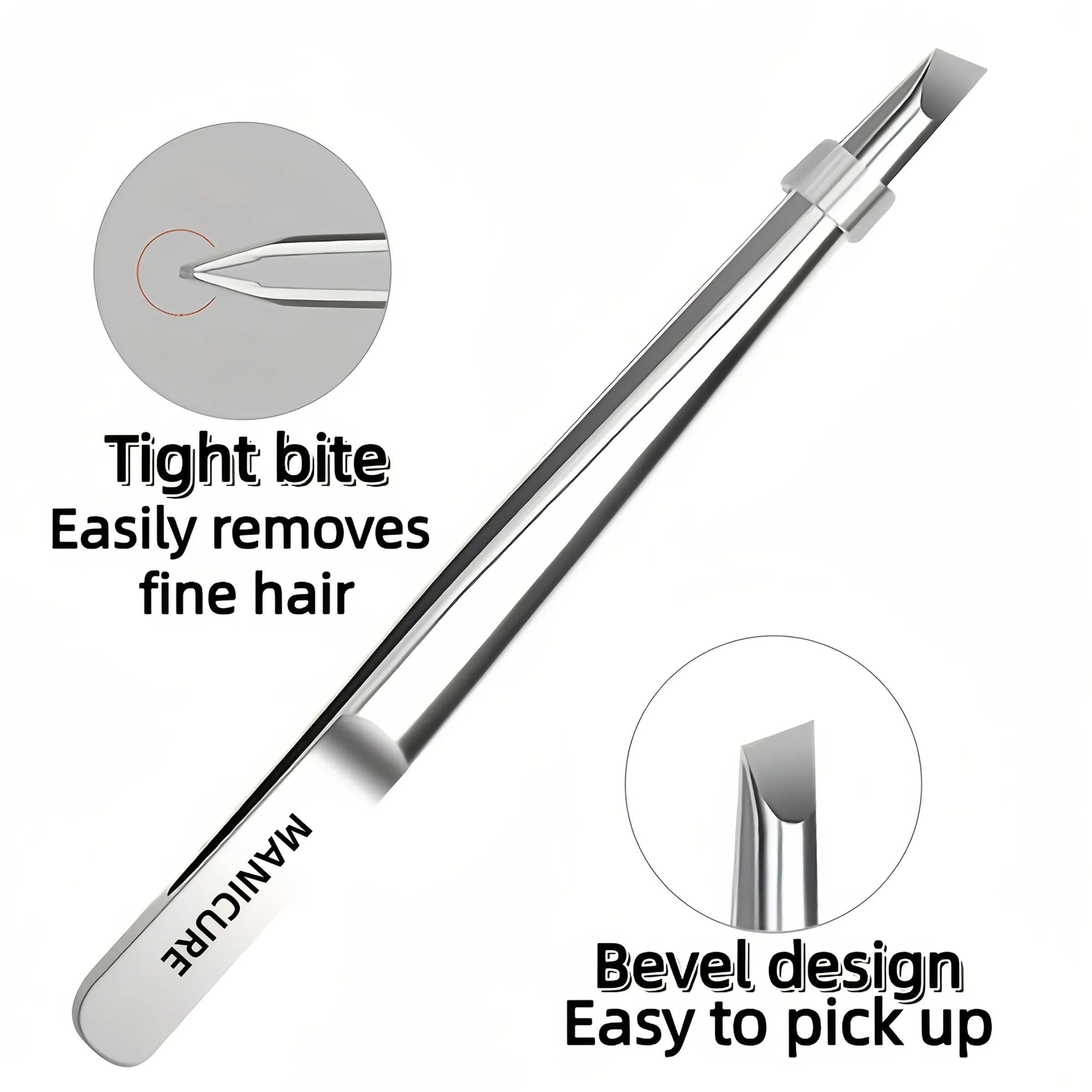 Pince à épiler en acier inoxydable pour cils et sourcils, outil de taille de barbe et de moustache, applicateur de faux sourcils 3