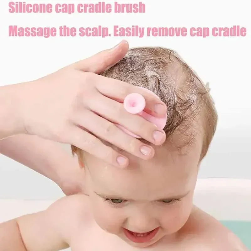 Brosse de shampoing en silicone pour bébé, détail de la poignée