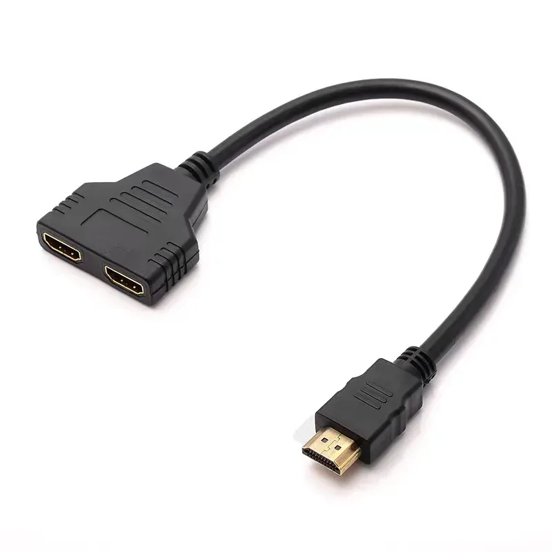 Câble répartiteur HDMI, commutateur vidéo 1 entrée vers 2 sorties, adaptateur HD 1080p pour Xbox, PS3, lecteur DVD, HDTV, PC et ordinateur portable 7