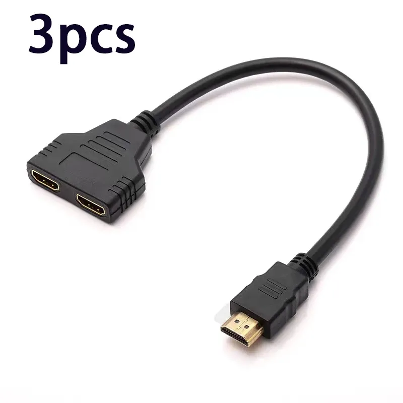Câble répartiteur HDMI, commutateur vidéo 1 entrée vers 2 sorties, adaptateur HD 1080p pour Xbox, PS3, lecteur DVD, HDTV, PC et ordinateur portable 8