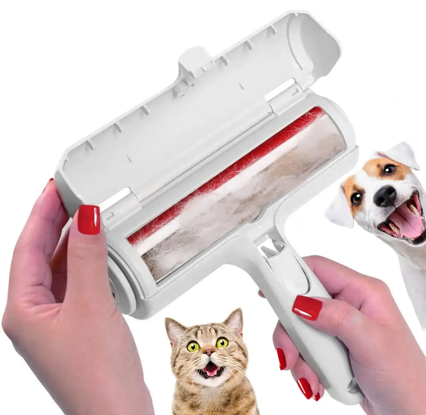 Rouleau d'épilation pour animaux de compagnie, outil anti-poils pour chiens et chats avec base autonettoyante, idéal pour les meubles - Image 1
