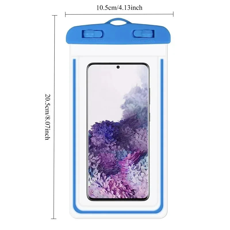 Pochette de téléphone transparente et étanche en PVC, sac sec pour écran tactile avec fermeture à joint pour la natation, la plongée, le rafting et les sources chaudes 5