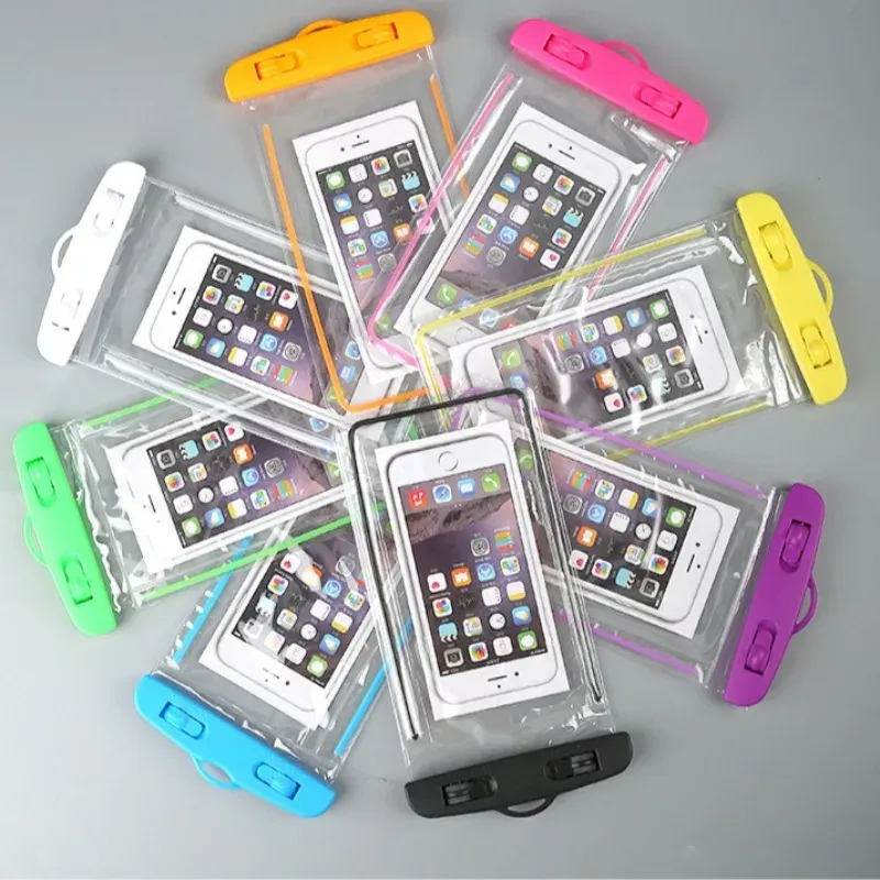 Pochette de téléphone transparente et étanche en PVC, sac sec pour écran tactile avec fermeture à joint pour la natation, la plongée, le rafting et les sources chaudes 6