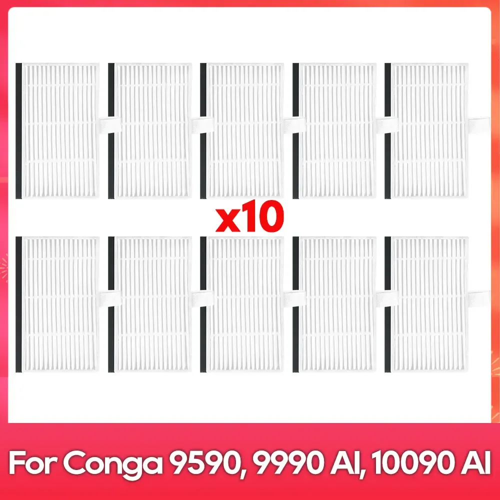 Compatible avec (Conga 9590 / 9990 / 10090 AI Spin Revolution Ultra Power Home) : Brosse principale, brosse latérale, filtre, serpillière, sac à poussière, accessoire

Wait, that's the original English-free text already in French mostly; translating properly:

Compatible avec Conga 9590 / 9990 / 10090 AI Spin Revolution Ultra Power Home : brosse principale, brosse latérale, filtre, balai-serpillière, sac à poussière, accessoire 9