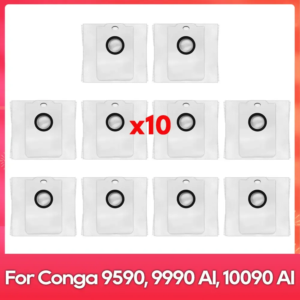 Compatible avec (Conga 9590 / 9990 / 10090 AI Spin Revolution Ultra Power Home) : Brosse principale, brosse latérale, filtre, serpillière, sac à poussière, accessoire

Wait, that's the original English-free text already in French mostly; translating properly:

Compatible avec Conga 9590 / 9990 / 10090 AI Spin Revolution Ultra Power Home : brosse principale, brosse latérale, filtre, balai-serpillière, sac à poussière, accessoire 11