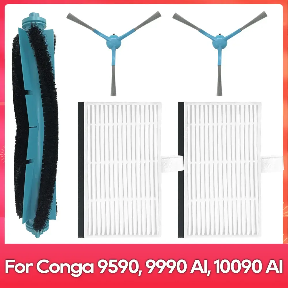 Compatible avec (Conga 9590 / 9990 / 10090 AI Spin Revolution Ultra Power Home) : Brosse principale, brosse latérale, filtre, serpillière, sac à poussière, accessoire

Wait, that's the original English-free text already in French mostly; translating properly:

Compatible avec Conga 9590 / 9990 / 10090 AI Spin Revolution Ultra Power Home : brosse principale, brosse latérale, filtre, balai-serpillière, sac à poussière, accessoire 24