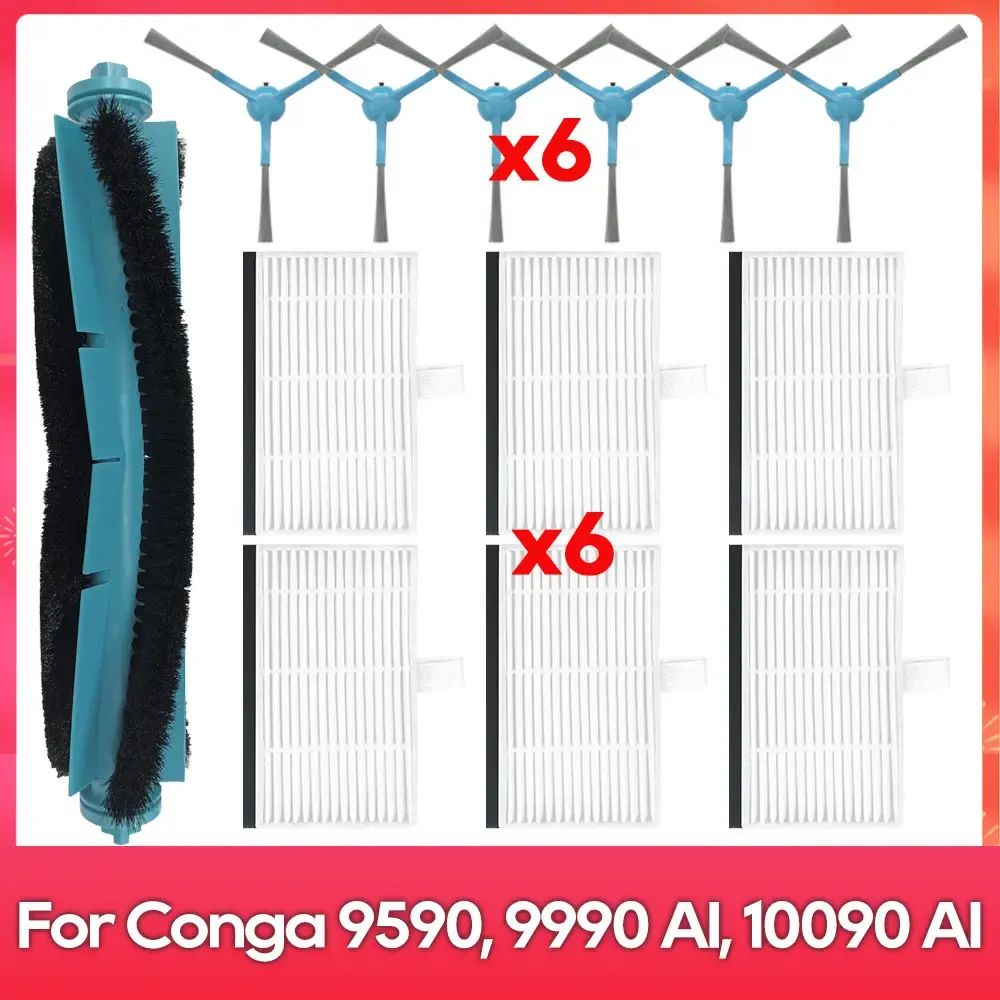Compatible avec (Conga 9590 / 9990 / 10090 AI Spin Revolution Ultra Power Home) : Brosse principale, brosse latérale, filtre, serpillière, sac à poussière, accessoire

Wait, that's the original English-free text already in French mostly; translating properly:

Compatible avec Conga 9590 / 9990 / 10090 AI Spin Revolution Ultra Power Home : brosse principale, brosse latérale, filtre, balai-serpillière, sac à poussière, accessoire 26