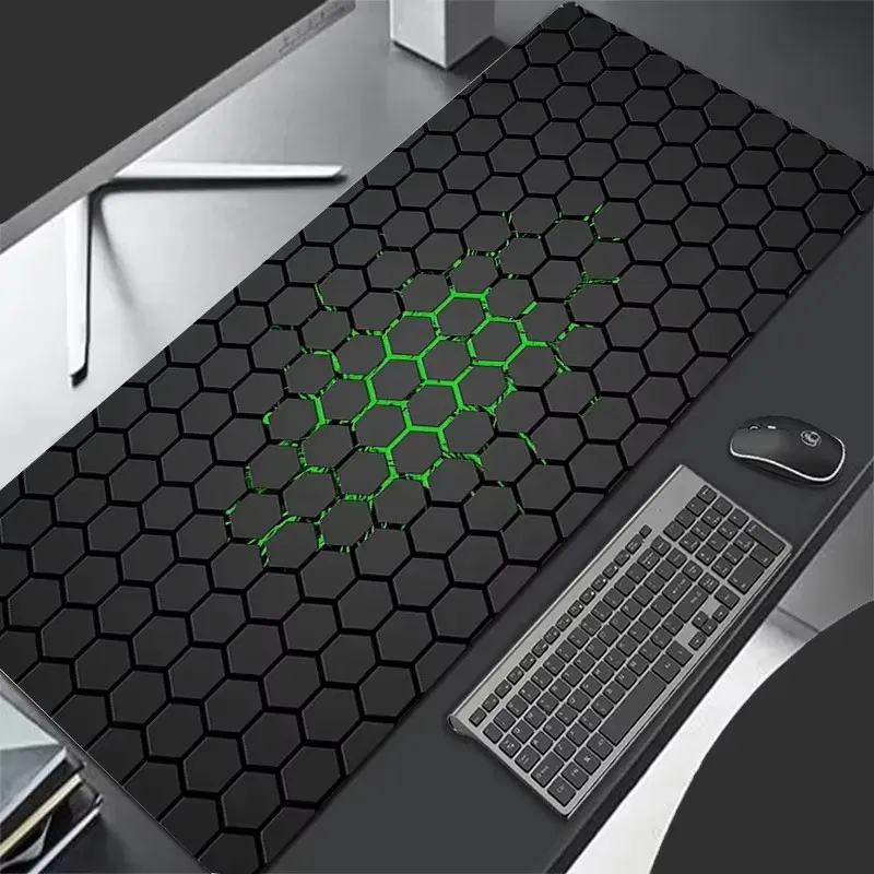 Tapis de souris hexagonal XXL pour clavier et bureau, surface douce