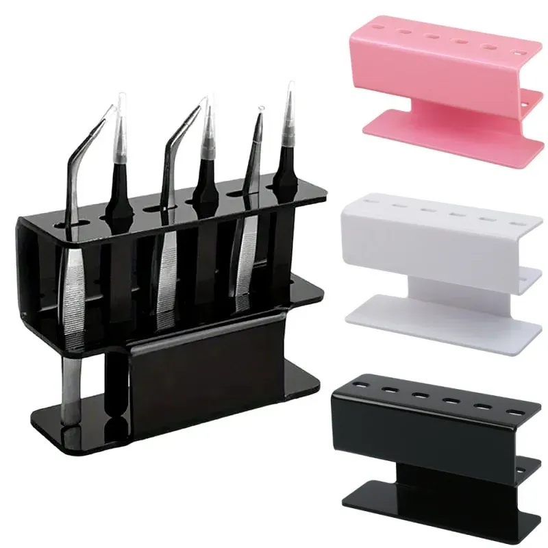 Support de rangement pour pincettes en acrylique à 6 emplacements, présentoir professionnel pour extensions de cils - Image 1