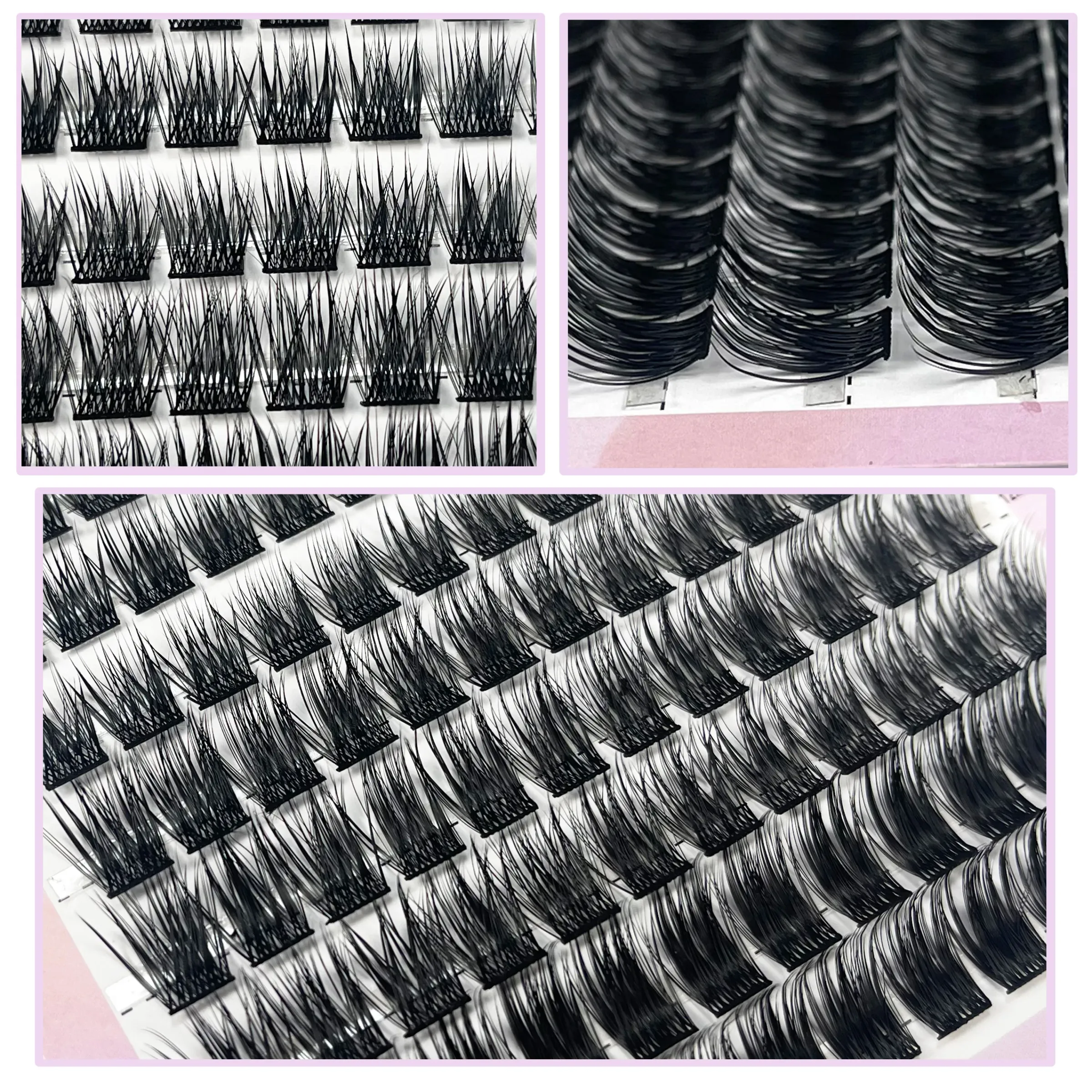 Cils individuels en grappe, courbure D, 8 à 14 mm, plateau mixte, extensions de cils naturelles, faux cils en vison 3D, lot de 120, outils de maquillage 5