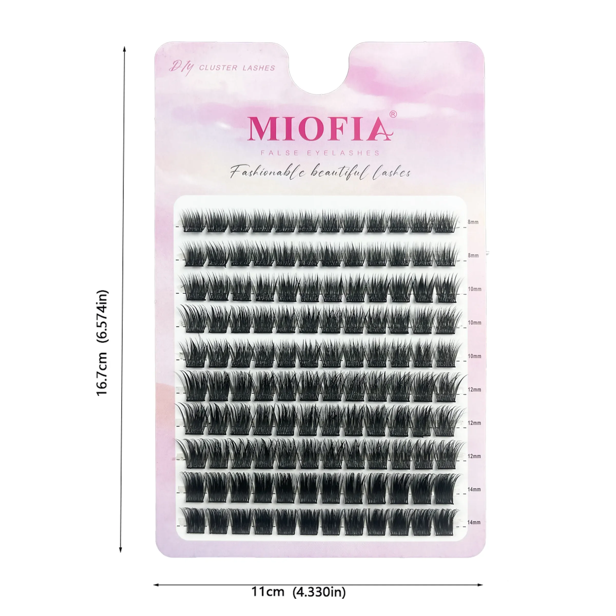 Cils individuels en grappe, courbure D, 8 à 14 mm, plateau mixte, extensions de cils naturelles, faux cils en vison 3D, lot de 120, outils de maquillage 6