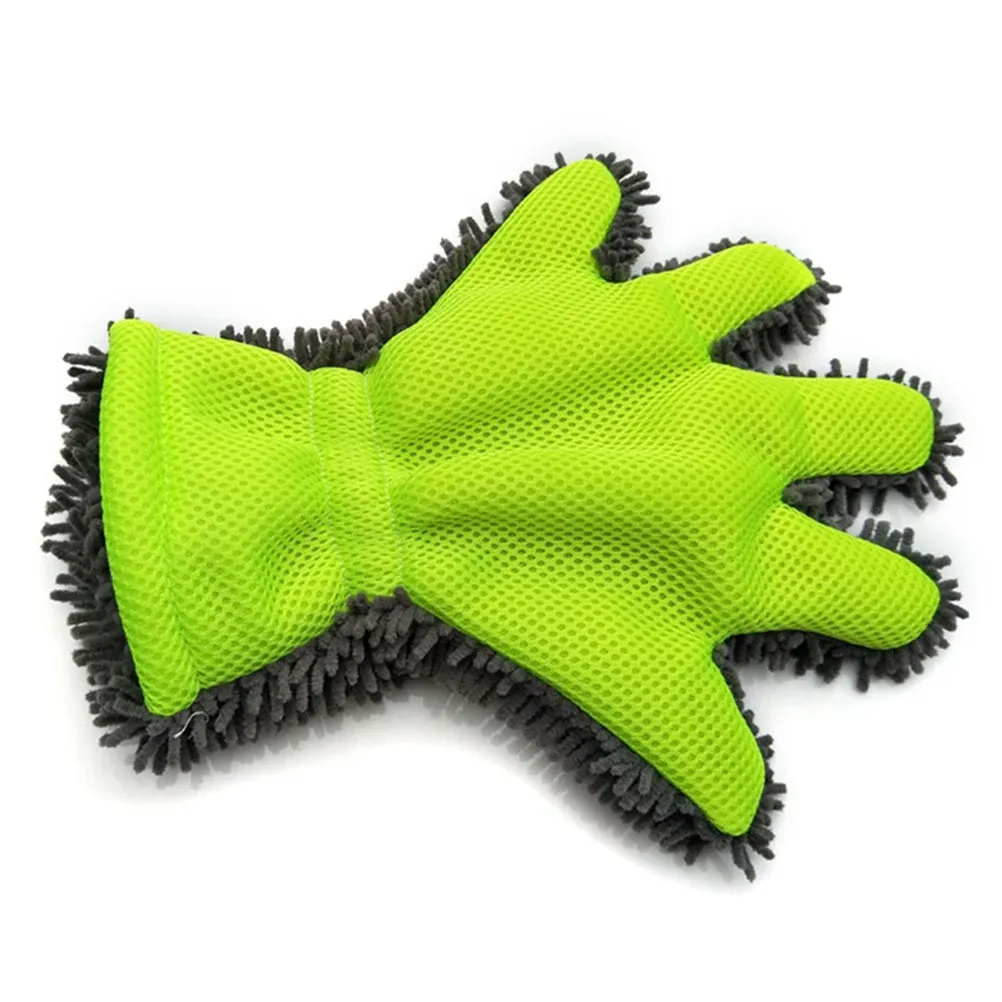 Gant de lavage souple à 5 doigts pour voiture, brosse de nettoyage pour voiture et moto, serviette de séchage 7