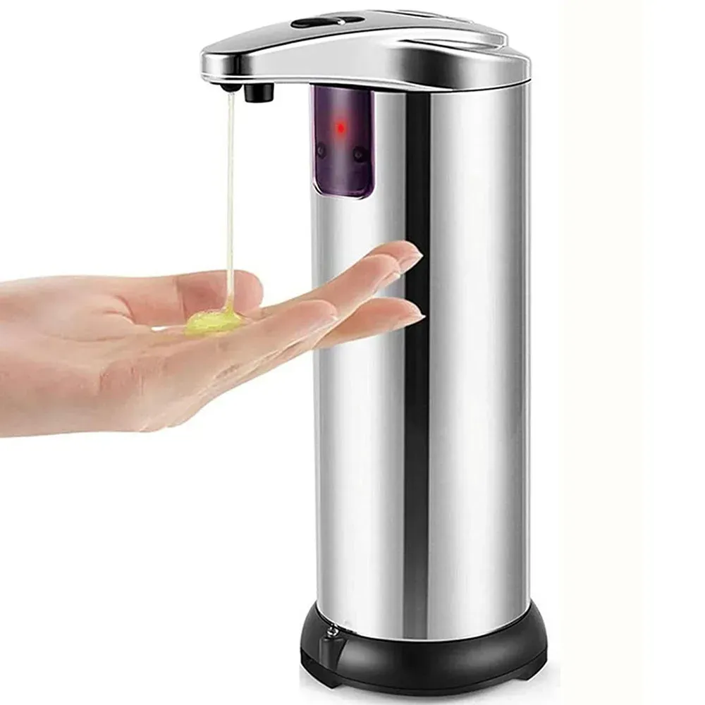 Distributeur de savon intelligent à induction en acier inoxydable, distributeur automatique de savon liquide avec grande capacité pour salle de bain