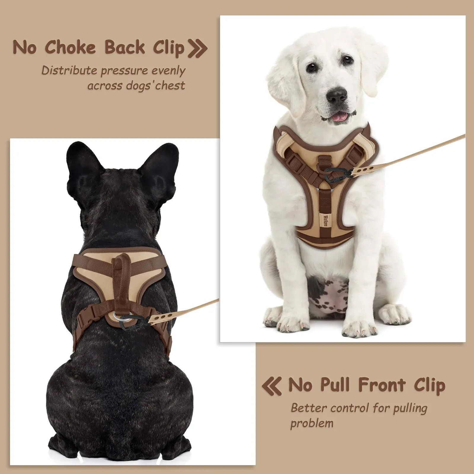 Harnais anti-traction réglable pour chien
