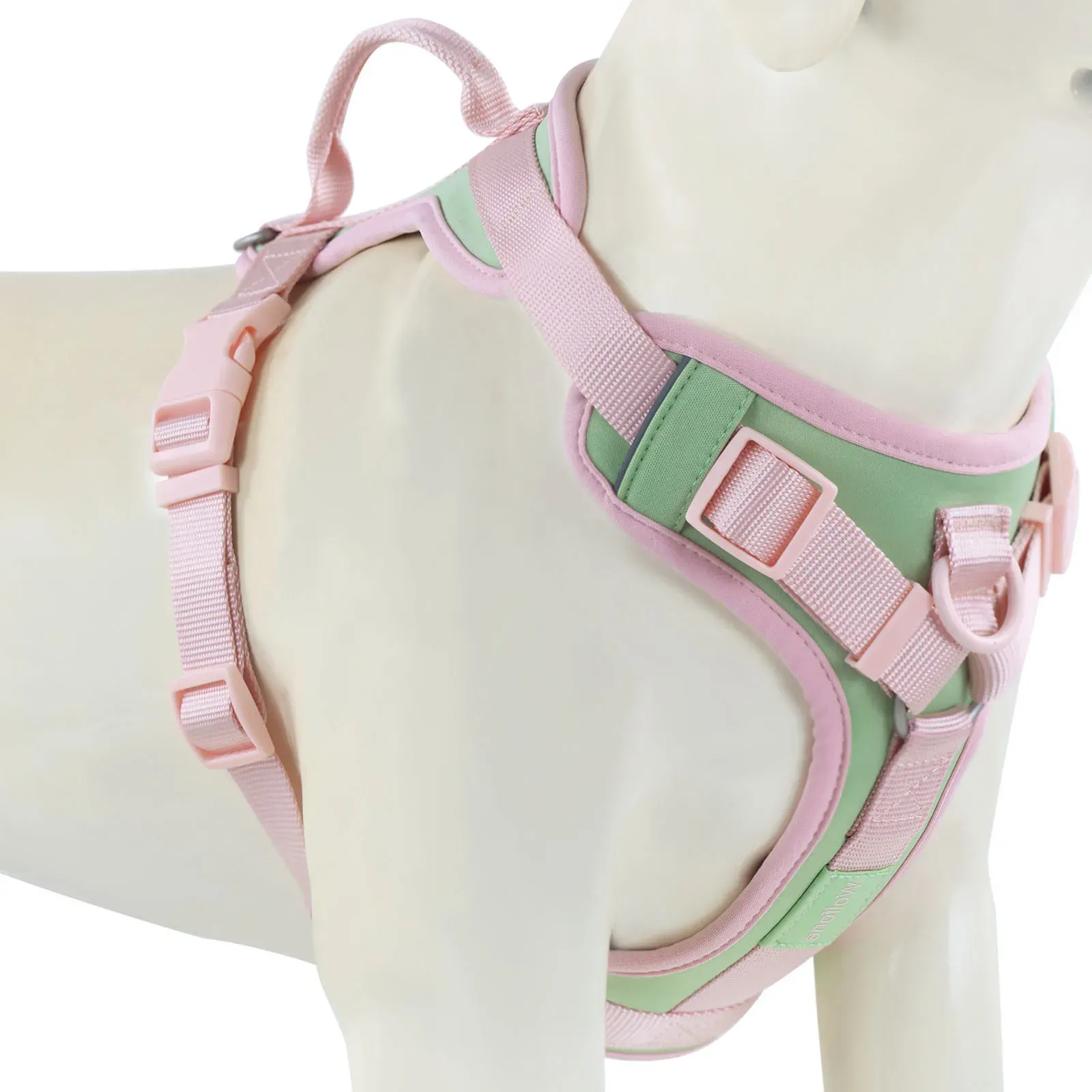 Harnais de luxe pour chien anti-traction, couleur chocolat, réglable, pour petits et grands chiens 9
