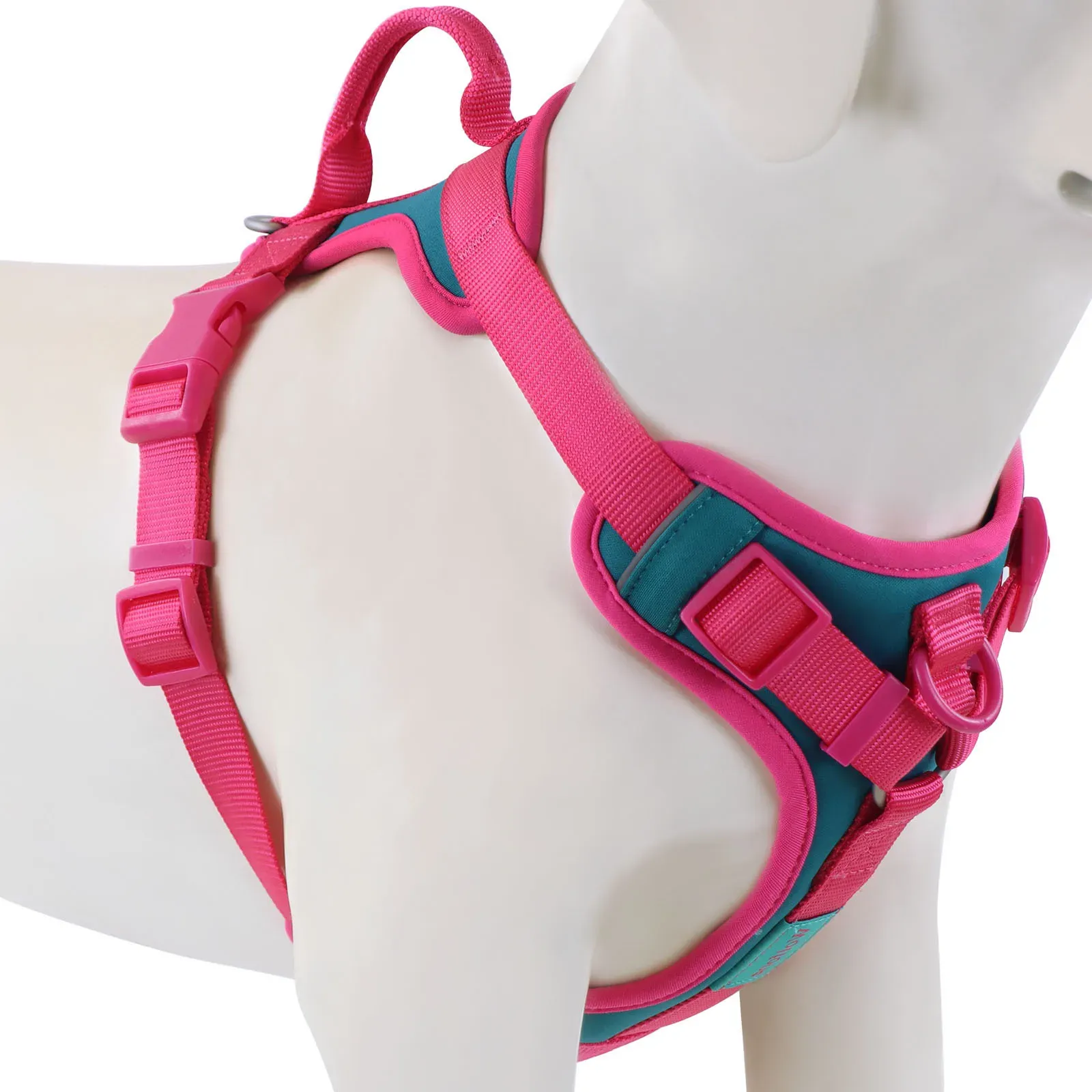 Harnais de luxe pour chien anti-traction, couleur chocolat, réglable, pour petits et grands chiens 14