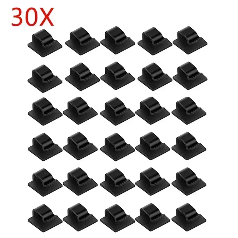 Clips adhésifs de gestion de câbles (lot de 10 à 50 pièces) pour voiture, maison et bureau 8