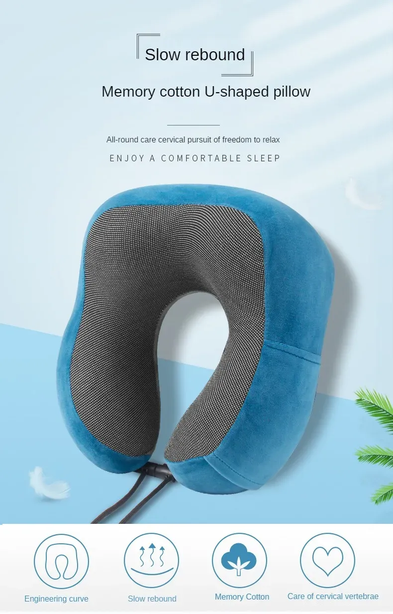 Oreiller de voyage en U en mousse à mémoire de forme, vue d'ensemble