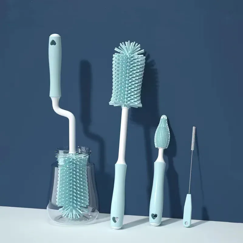 Brosse de nettoyage en silicone pour bouteilles, tétines et pailles, ensemble d'outils de cuisine - Image 1