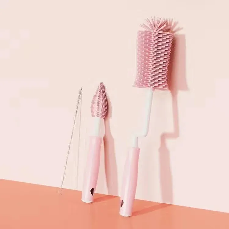 Brosse de nettoyage en silicone pour bouteilles, tétines et pailles, ensemble d'outils de cuisine 12