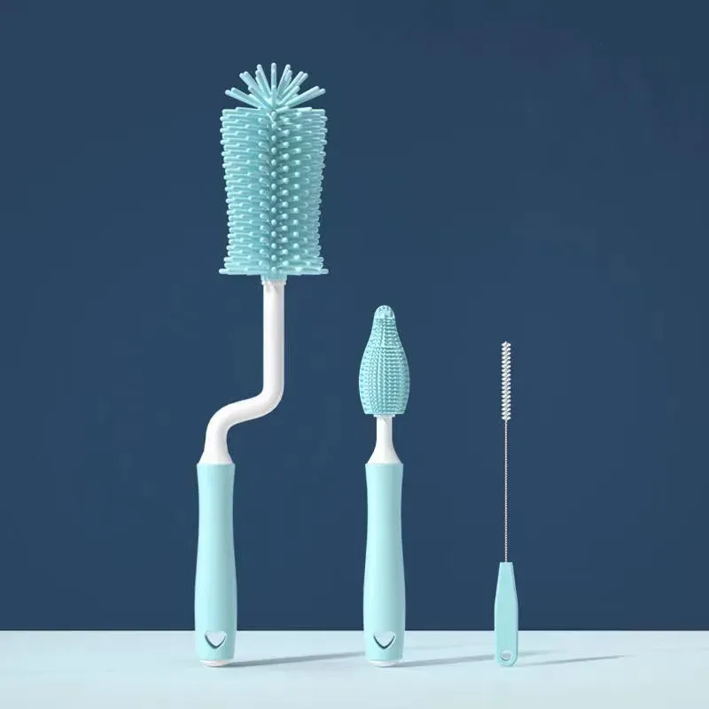 Brosse de nettoyage en silicone pour bouteilles, tétines et pailles, ensemble d'outils de cuisine 13