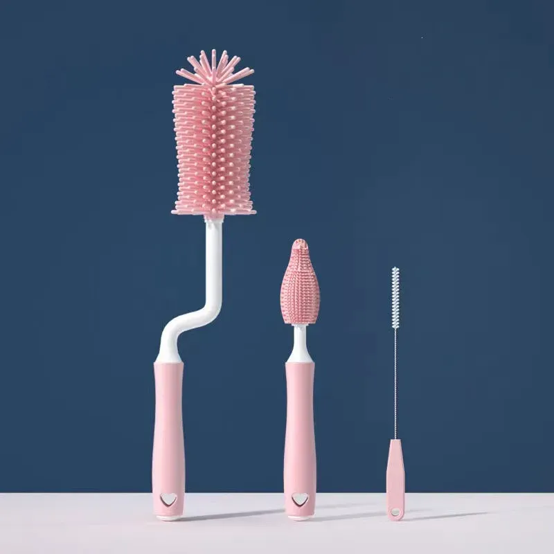Brosse de nettoyage en silicone pour bouteilles, tétines et pailles, ensemble d'outils de cuisine 8