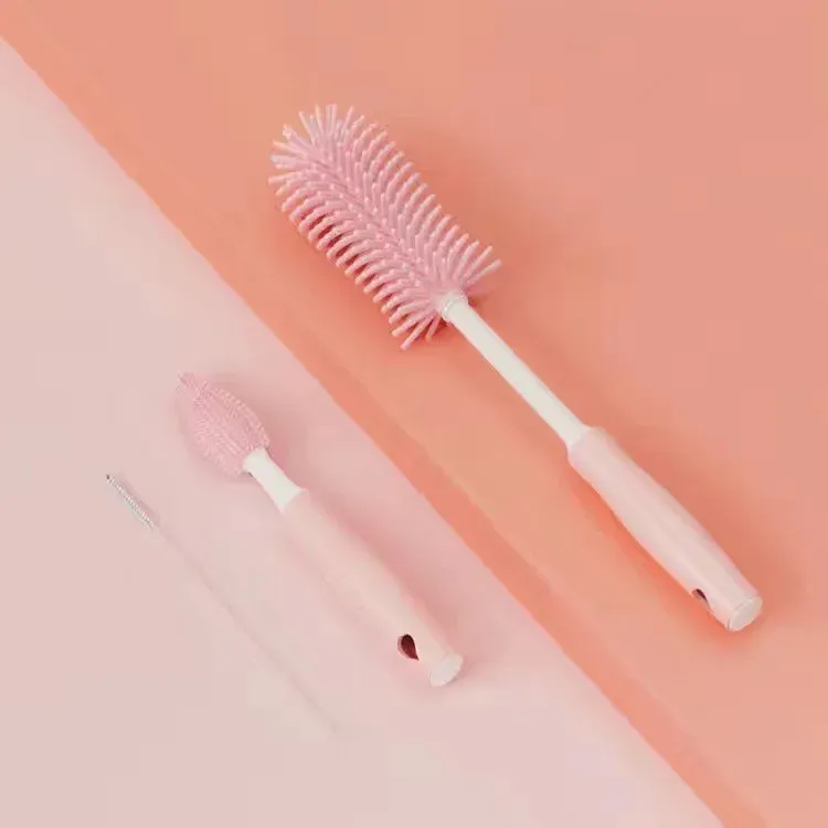 Brosse de nettoyage en silicone pour bouteilles, tétines et pailles, ensemble d'outils de cuisine 9