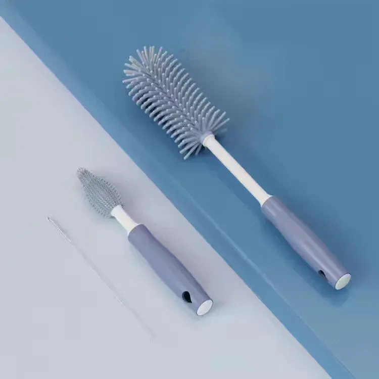 Brosse de nettoyage en silicone pour bouteilles, tétines et pailles, ensemble d'outils de cuisine 7