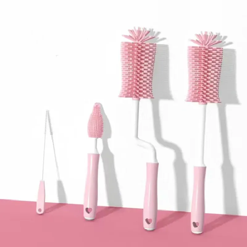 Brosse de nettoyage en silicone pour bouteilles, tétines et pailles, ensemble d'outils de cuisine 14