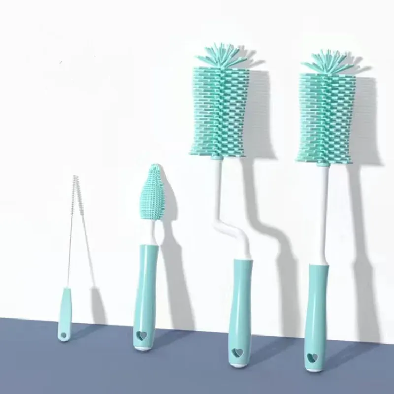 Brosse de nettoyage en silicone pour bouteilles, tétines et pailles, ensemble d'outils de cuisine 16