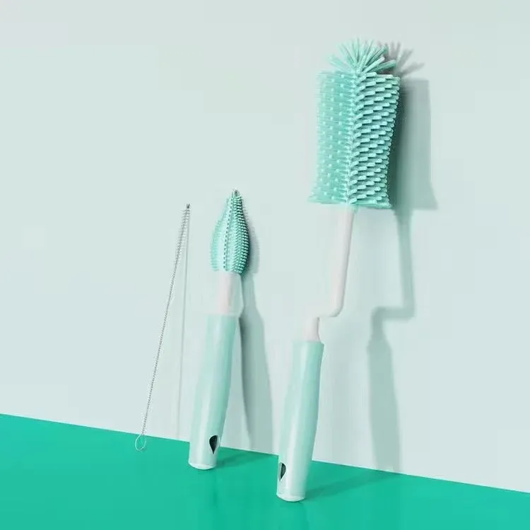 Brosse de nettoyage en silicone pour bouteilles, tétines et pailles, ensemble d'outils de cuisine 18