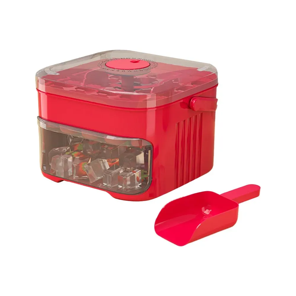 Machine à glaçons 50 cubes avec bouton poussoir facile, machine à glaçons à double couche, réfrigérateur, rangement à glace domestique, bac à glace 7