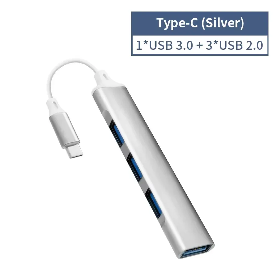 Hub USB-C 4 ports 3.0, adaptateur répartiteur USB-C, station d'accueil OTG pour MacBook Pro 13/15, MacBook Air et PC portable - Chargeur de téléphone USB-C 10