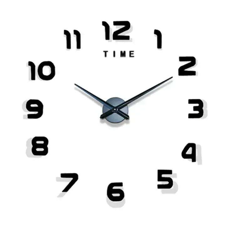 Horloge murale numérique en quartz avec stickers amovibles et aiguilles lumineuses 10
