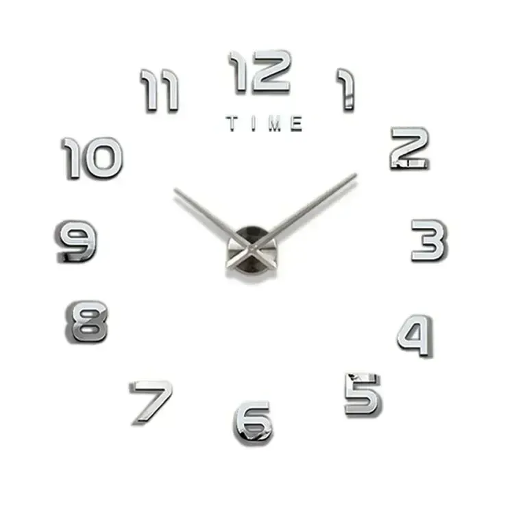 Horloge murale numérique en quartz avec stickers amovibles et aiguilles lumineuses 8