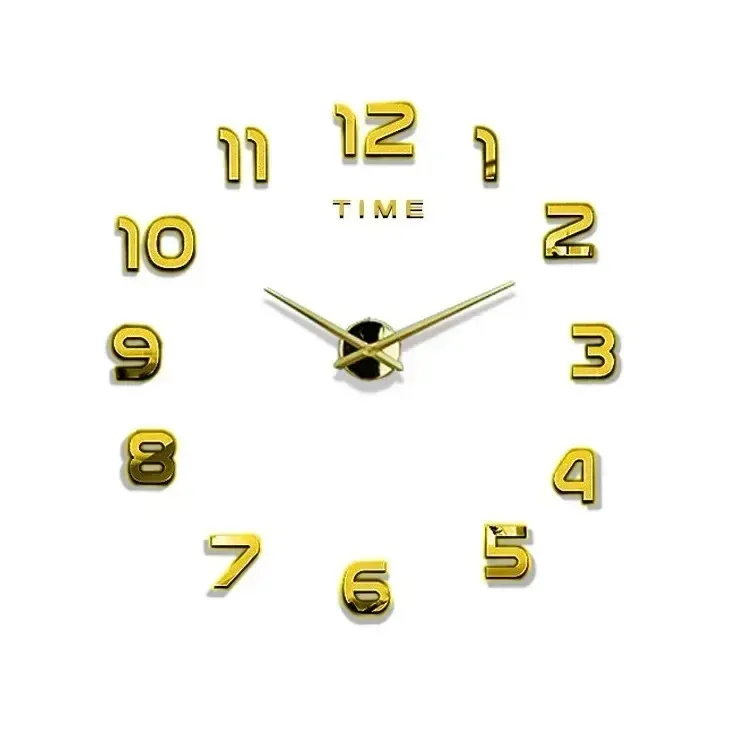 Horloge murale numérique en quartz avec stickers amovibles et aiguilles lumineuses 7